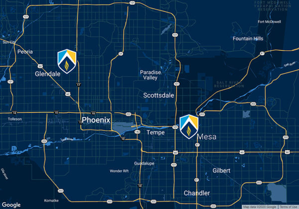 Map of Healthcare Career Training School Locations in Arizona