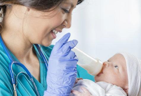 Nurse with baby