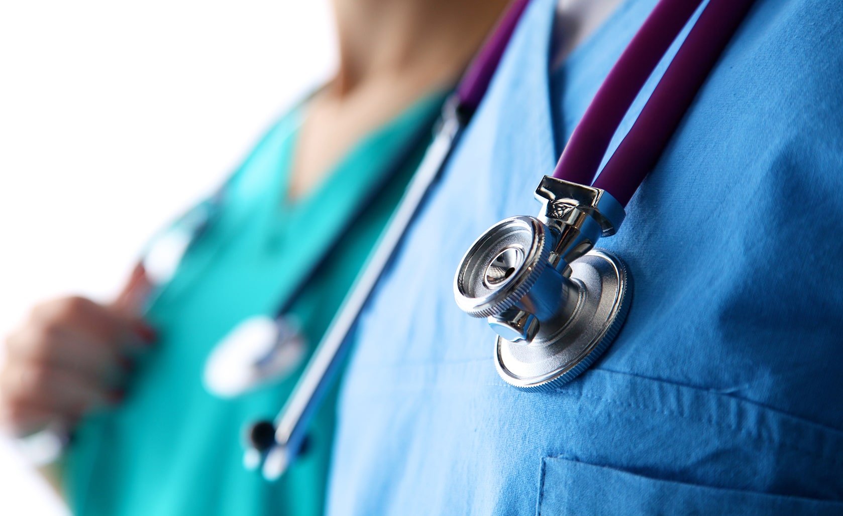 nursing school students in scrubs