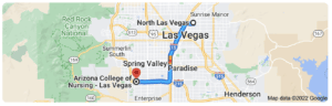 Driving Directions From North Las Vegas To Arizona College of Nursing - Las Vegas