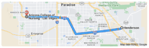 Driving Directions From Henderson Nevada To Arizona College of Nursing