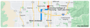 Driving Directions From West Jordan to Arizona College of Nursing-Salt Lake City
