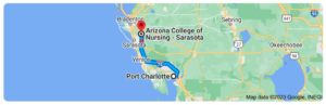 Driving directions from Port Charlotte to Arizona College of Nursing - Sarasota