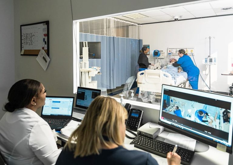 Nursing Degree Program Faculty and Students in lab