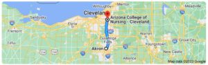 Directions From Akron Ohio To Arizona College of Nursing - Cleveland