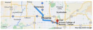 Directions from Glendale to Arizona College of Nursing in Phoenix (1)