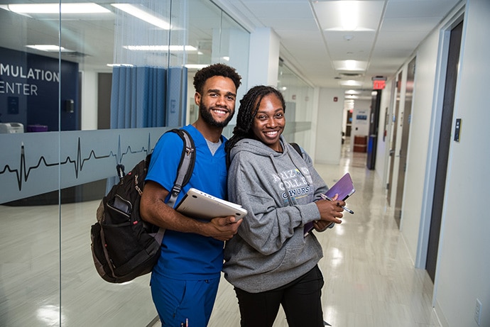 Nursing School Students On Campus