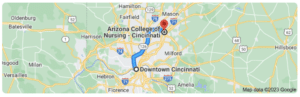Driving Directions From Downtown Cincinnati to Arizona College of Nursing in Cincinnati