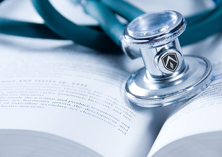 Book with Stethoscope nursing school