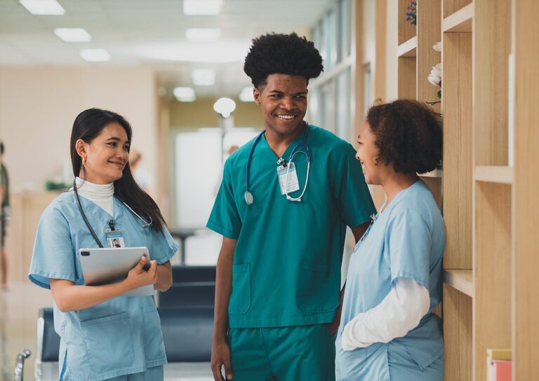 Nursing students in a nursing school near me