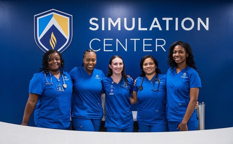 Nursing program near me students in sim lab