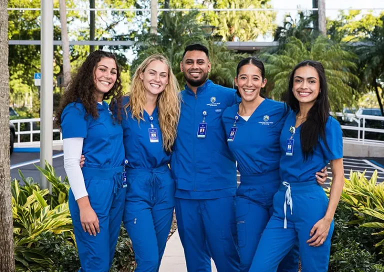 A group of students at a nursing school near me