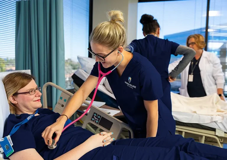 nursing school students in class