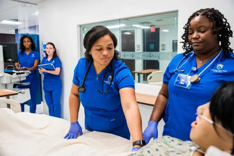 Nursing school students in classroom