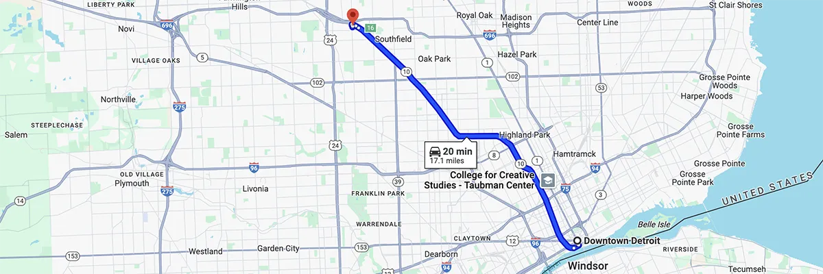 Nursing degree campus directions from Detroit Michigan to Arizona College of Nursing - Southfield