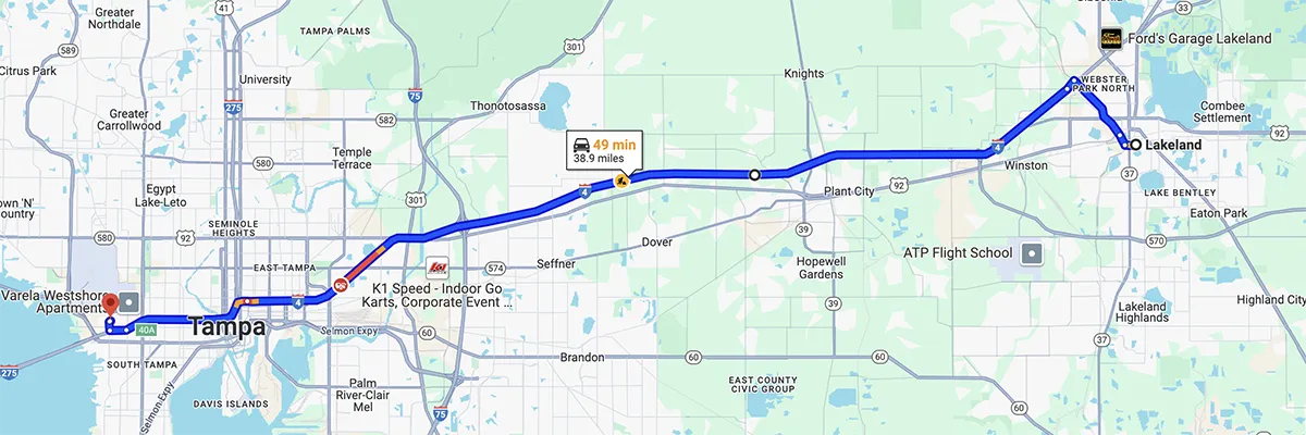 Nursing degree campus directions from Lakeland Florida to Arizona College of Nursing - Tampa