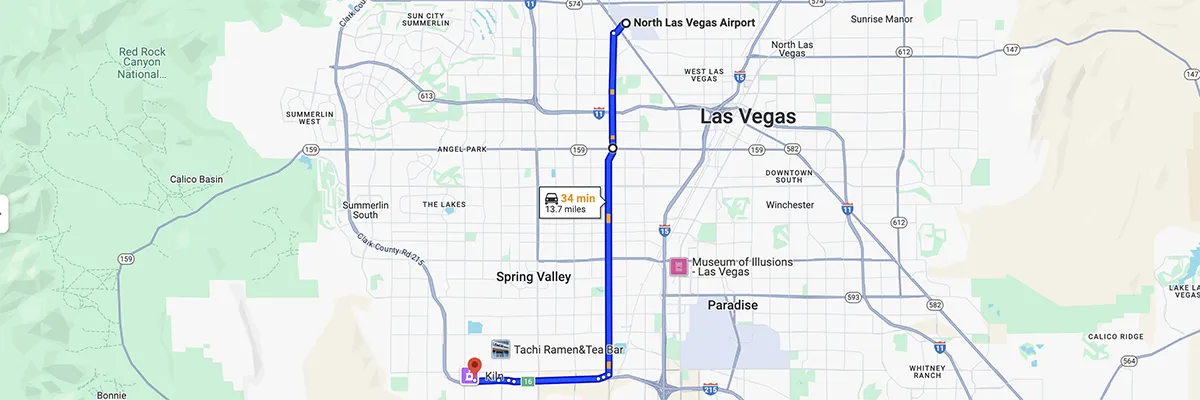 Nursing degree campus directions from North Las Vegas Airport Nevada to Arizona College of Nursing - Las Vegas