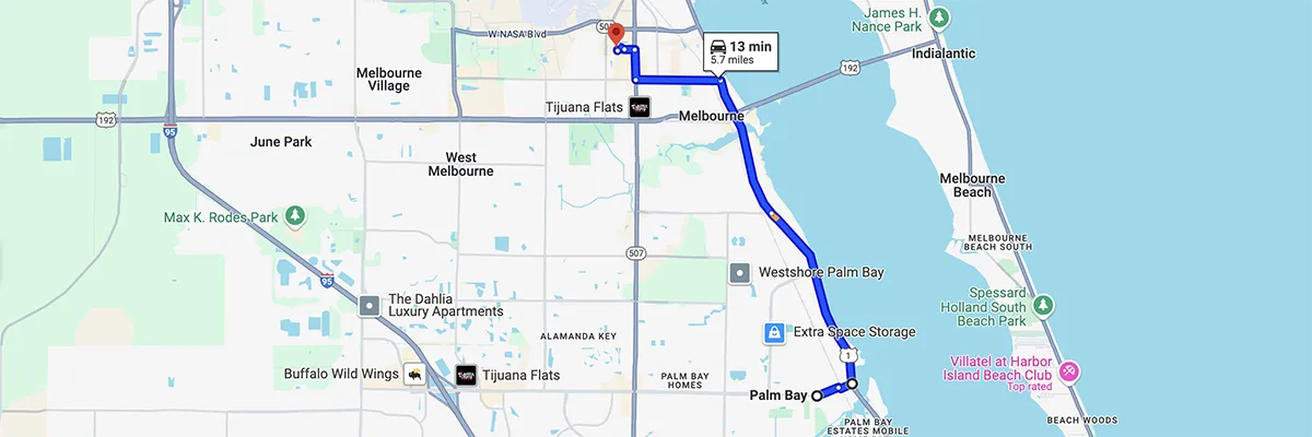 Nursing degree campus directions from Palm Bay Florida to Arizona College of Nursing - Melbourne