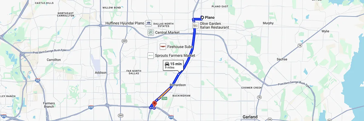 Nursing degree campus directions from Plano Texas to Arizona College of Nursing - Dallas
